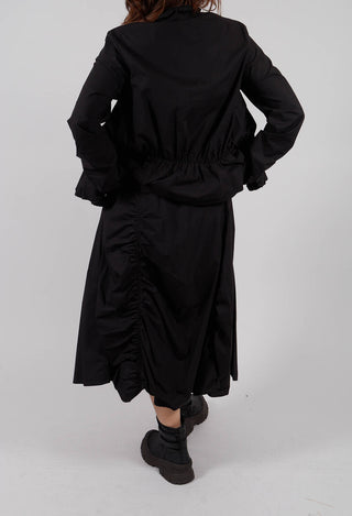 Ruched A-Line Skirt in Black - 1230303
