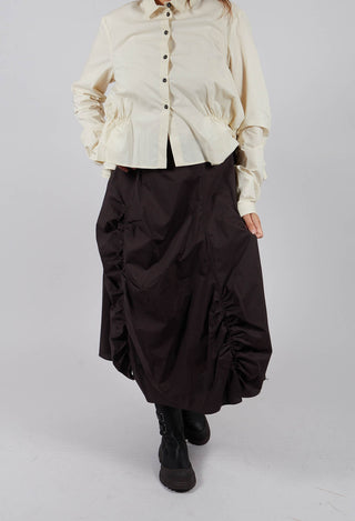 Ruched A-Line Skirt in Turf - 1230303