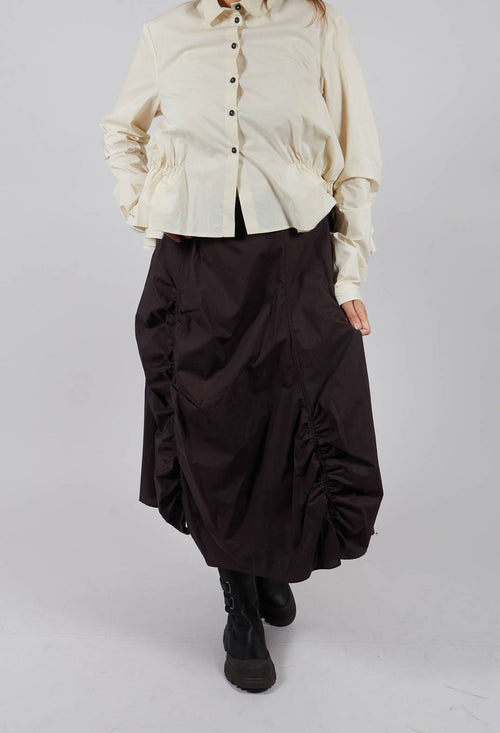 Ruched A-Line Skirt in Turf - 1230303