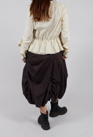 Ruched A-Line Skirt in Turf - 1230303