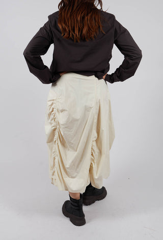 Ruched A-Line Skirt in Bone - 1230303
