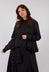 Cotton Shirt with Gathered Hemline in Black - 1230404