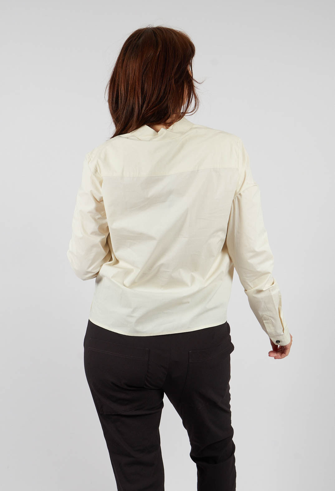 Ruched Cotton Shirt in Bone - 1230406