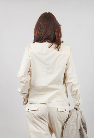 Ruched Cotton Shirt in Bone - 1230406