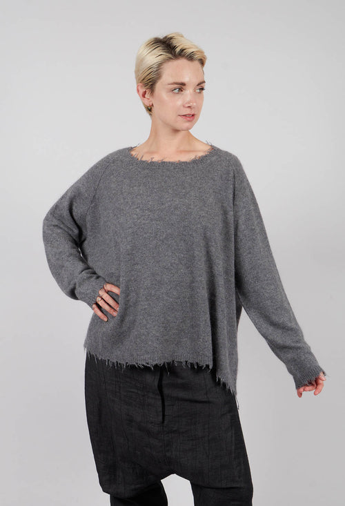Jumper with Raw Edges in Brume Mel - 1330701
