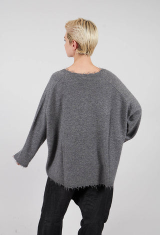 Jumper with Raw Edges in Brume Mel - 1330701