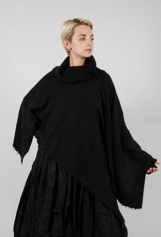 Button Through Cape in Black - 1337707