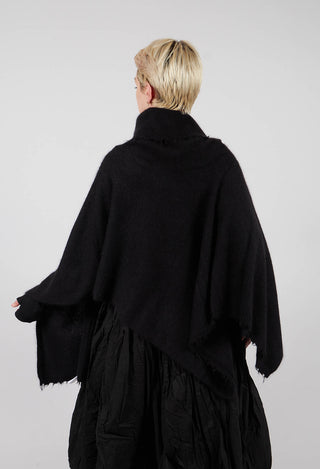 Button Through Cape in Black - 1337707