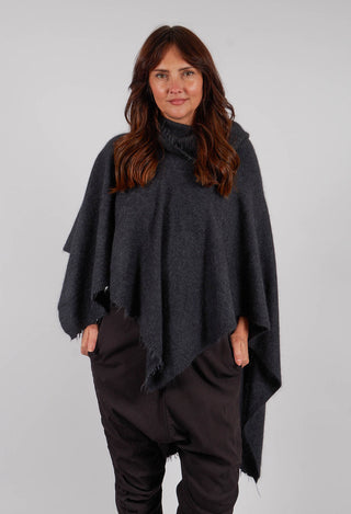 Button Through Cape in Crow Mel - 1337707