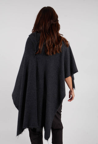 Button Through Cape in Crow Mel - 1337707
