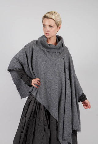 Button Through Cape in Brume Mel - 1337707