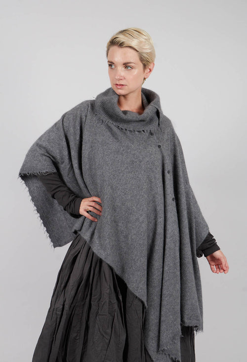 Button Through Cape in Brume Mel - 1337707