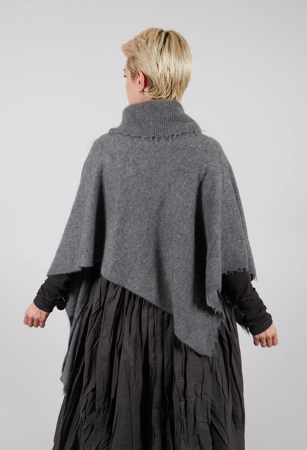 Button Through Cape in Brume Mel - 1337707