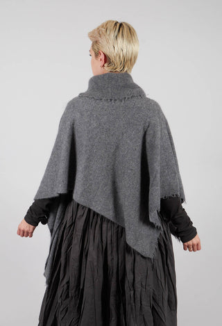 Button Through Cape in Brume Mel - 1337707