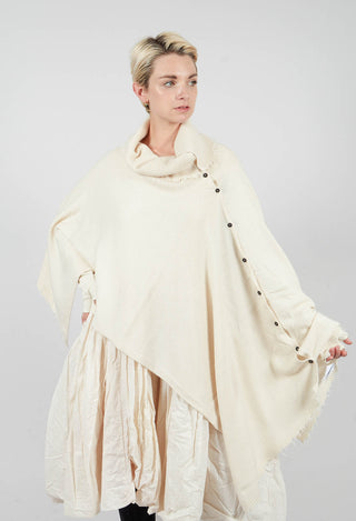 Button Through Cape in Bone - 1337707