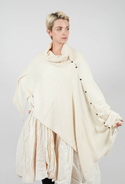 Button Through Cape in Bone - 1337707