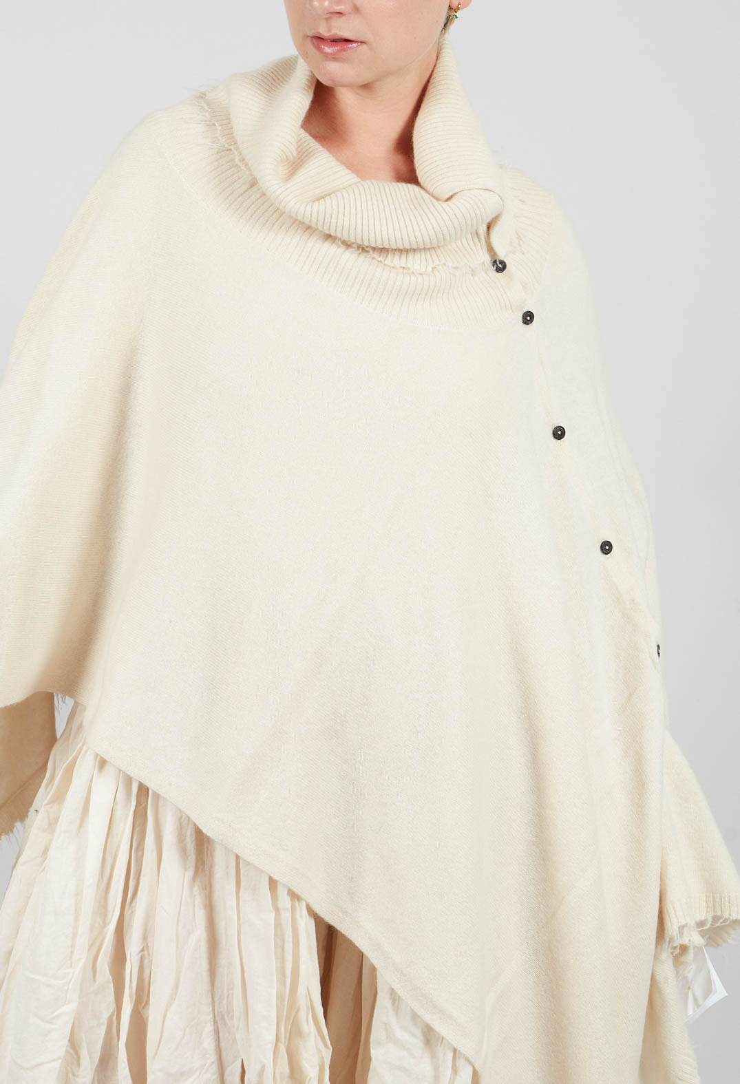 Button Through Cape in Bone - 1337707