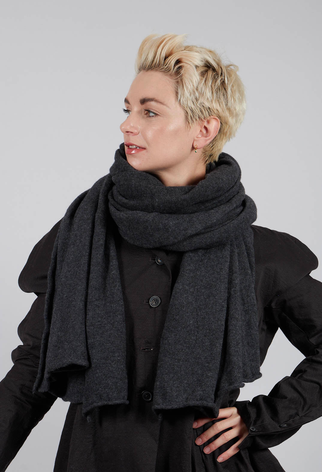 Cashmere Scarf in Crow Mel - 1367708