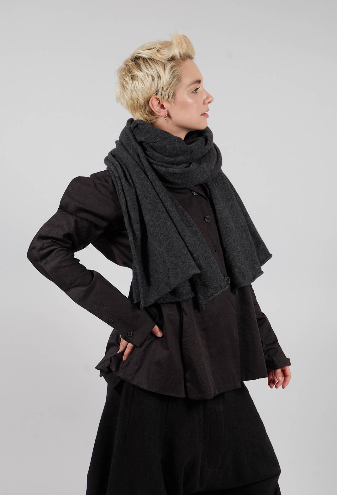 Cashmere Scarf in Crow Mel - 1367708