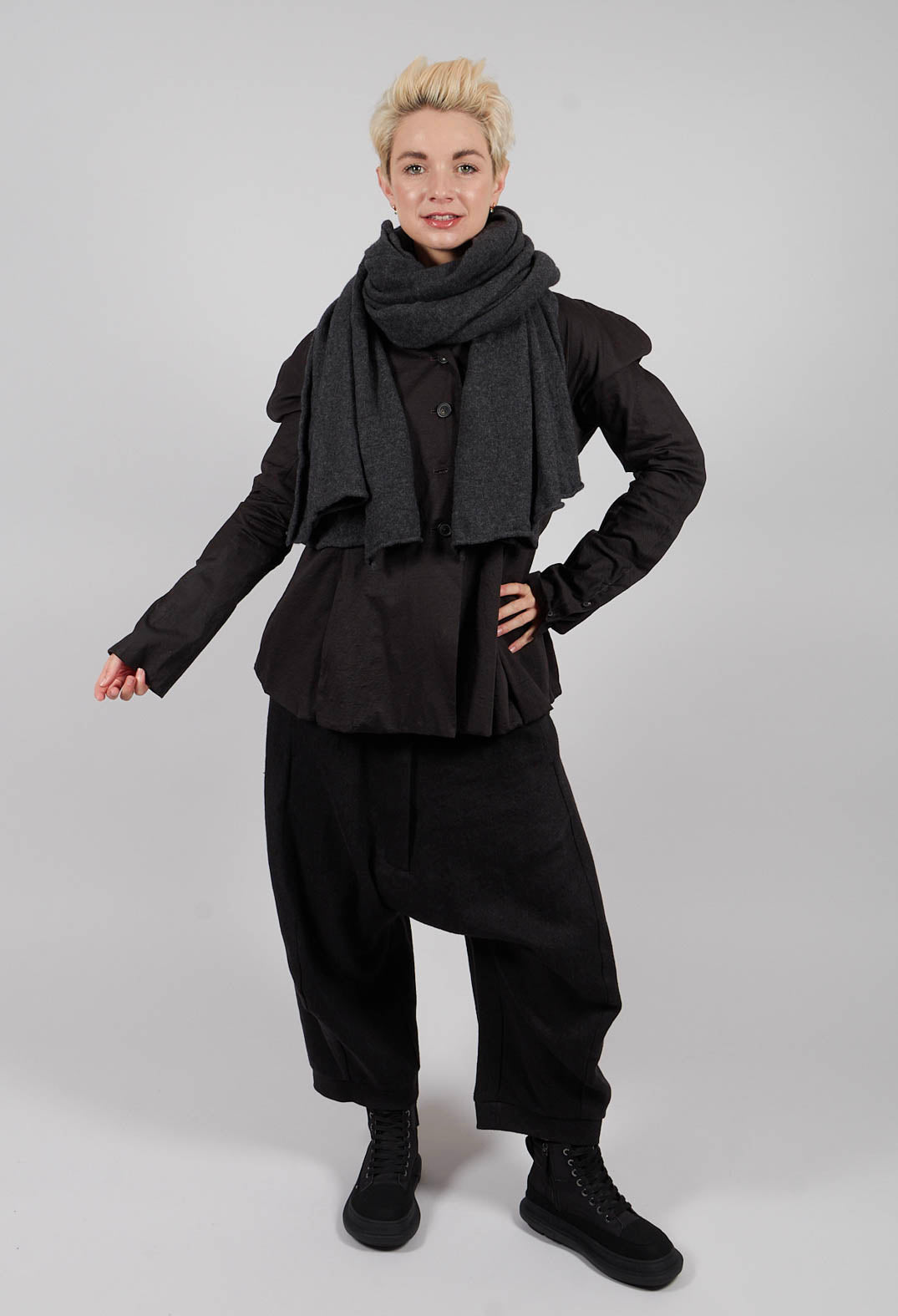 Cashmere Scarf in Crow Mel - 1367708