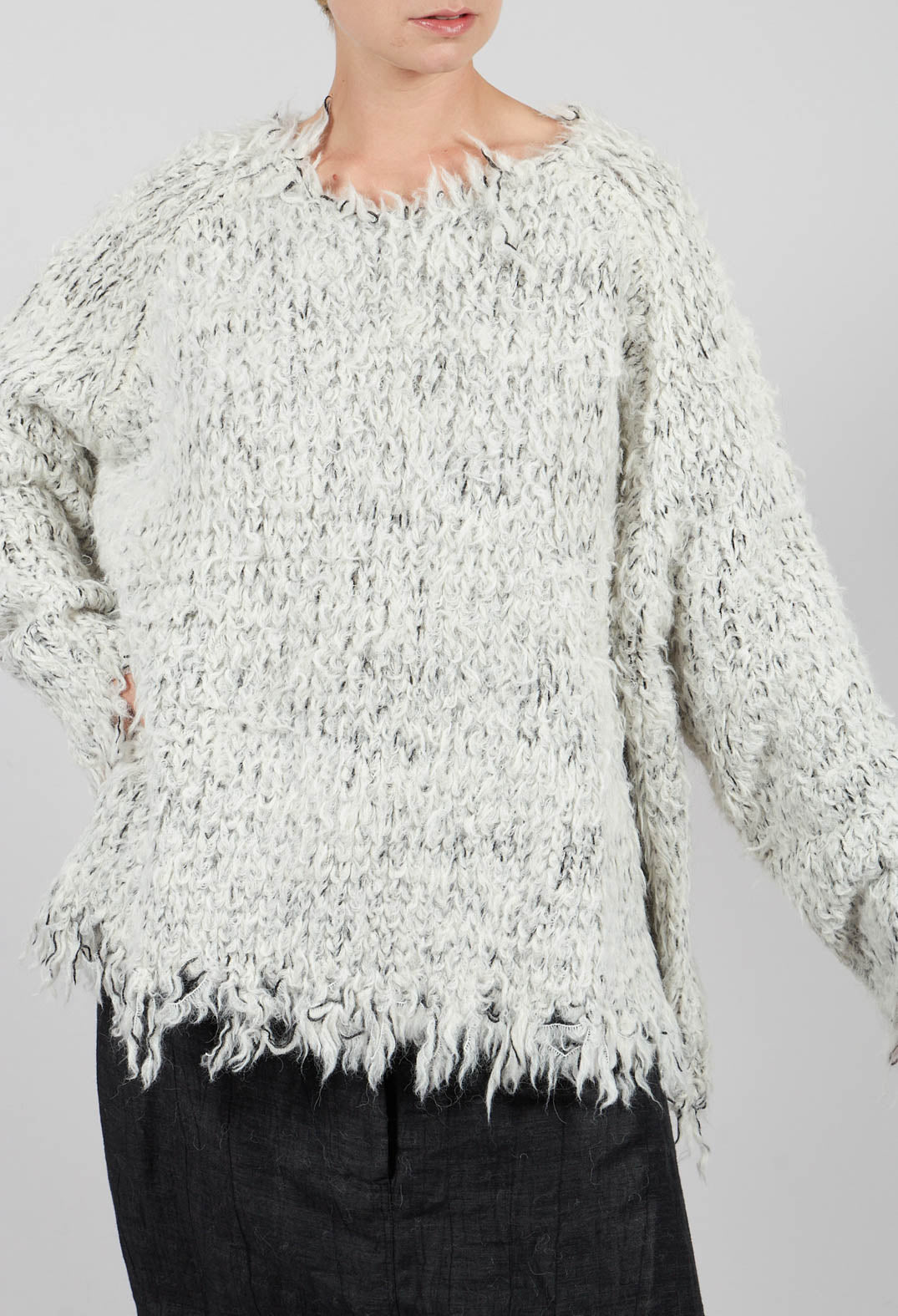 Oversized Jumper in Lt Bone Mel - 1380701
