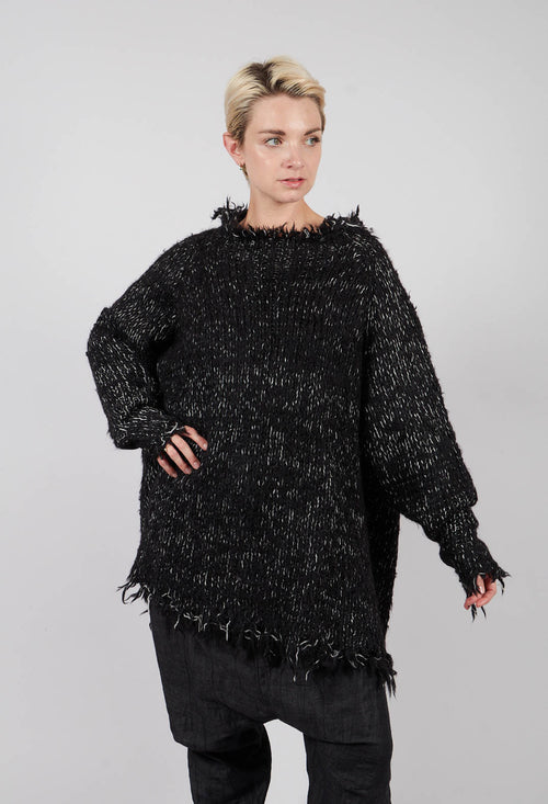 Longline Oversized Jumper in Bone Mel - 1380702