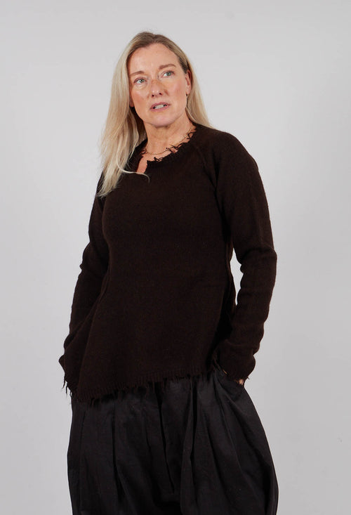 Jumper with Asymmetric Neckline in Turf - 1530701