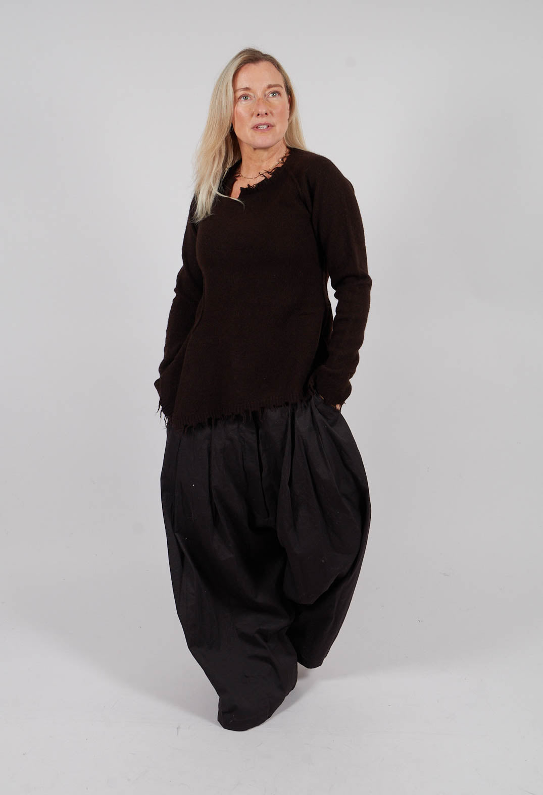 Jumper with Asymmetric Neckline in Turf - 1530701