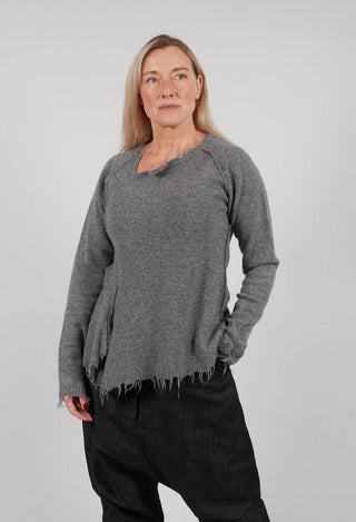 Jumper with Asymmetric Neckline in Brume Mel - 1530701