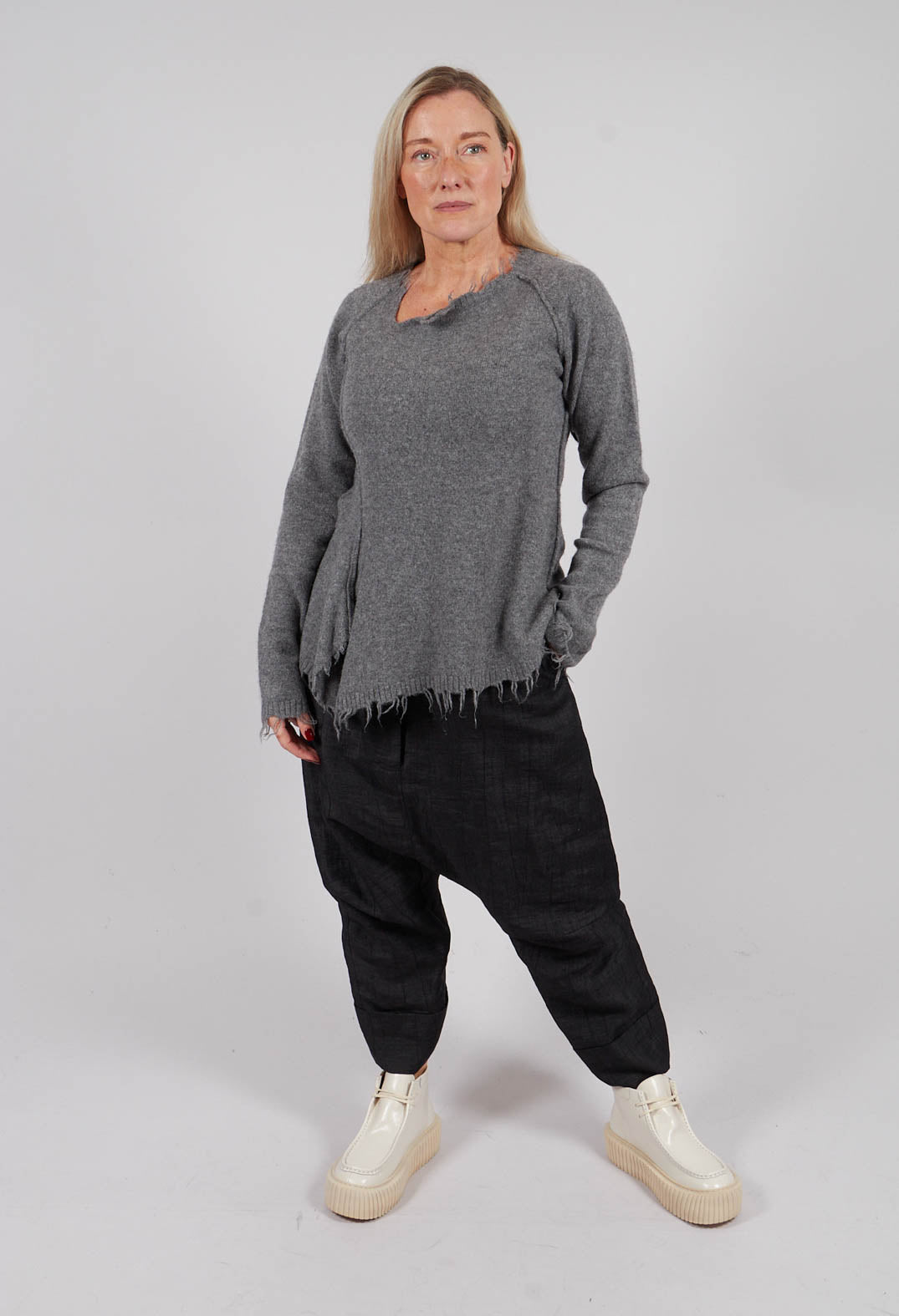Jumper with Asymmetric Neckline in Brume Mel - 1530701