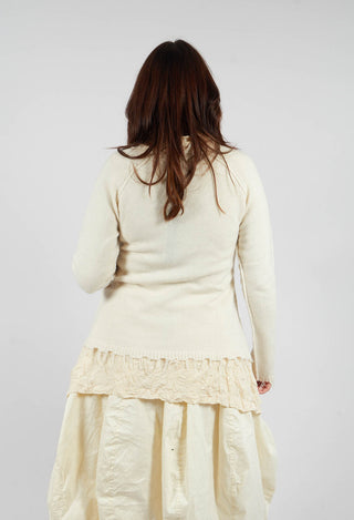 Jumper with Asymmetric Neckline in Bone - 1530701