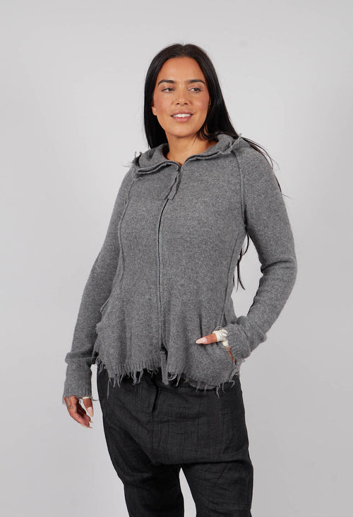 Zip Through Hooded Cardigan in Brume Mel - 1537105
