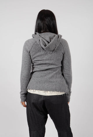 Zip Through Hooded Cardigan in Brume Mel - 1537105