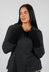 PRE-ORDER - Fingerless Gloves with Raw Edges in Black (Pictured in Crow Mel) - 1533107
