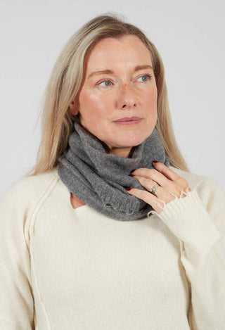 Knitted Hat with Raw Edges in Brume Mel - 1534608
