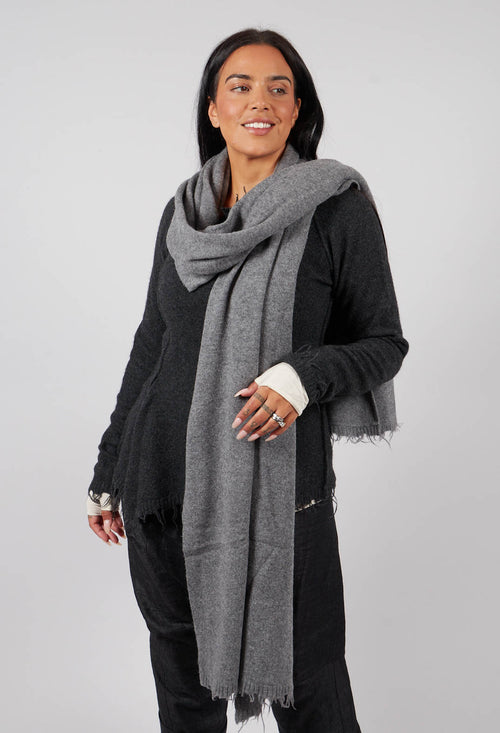 Raw Edge Knitted Scarf in Brume Mel - 1537709