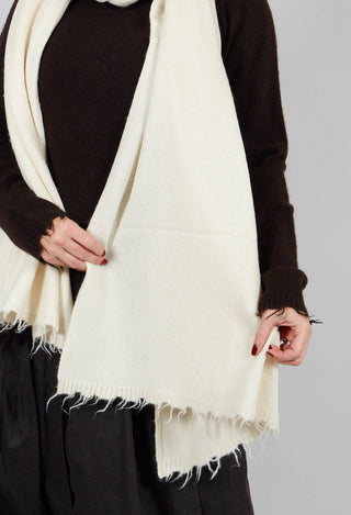Raw Edge Knitted Scarf in Bone - 1537709