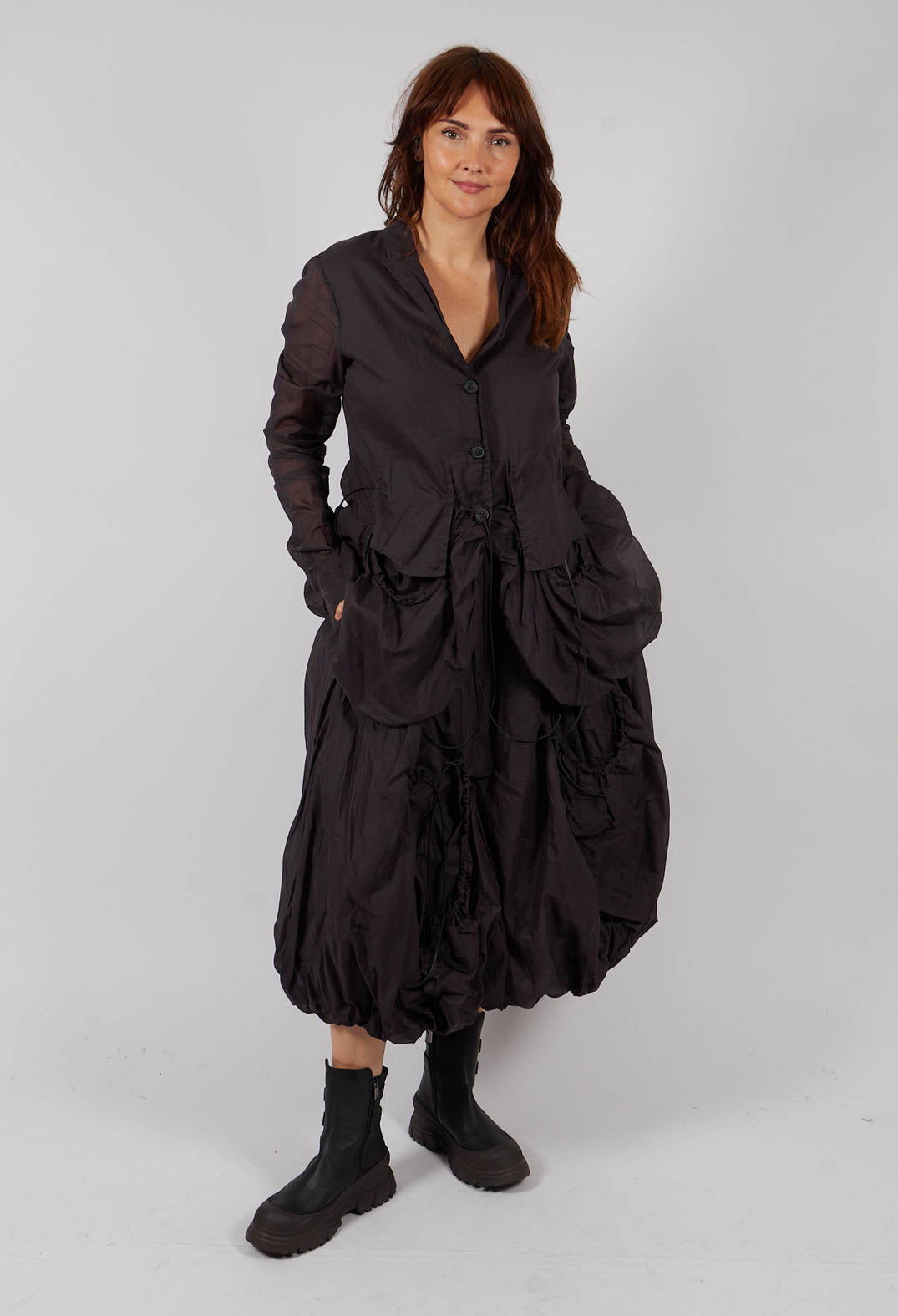 Sheer Sleeve Jacket in Turf Paper - 1551101