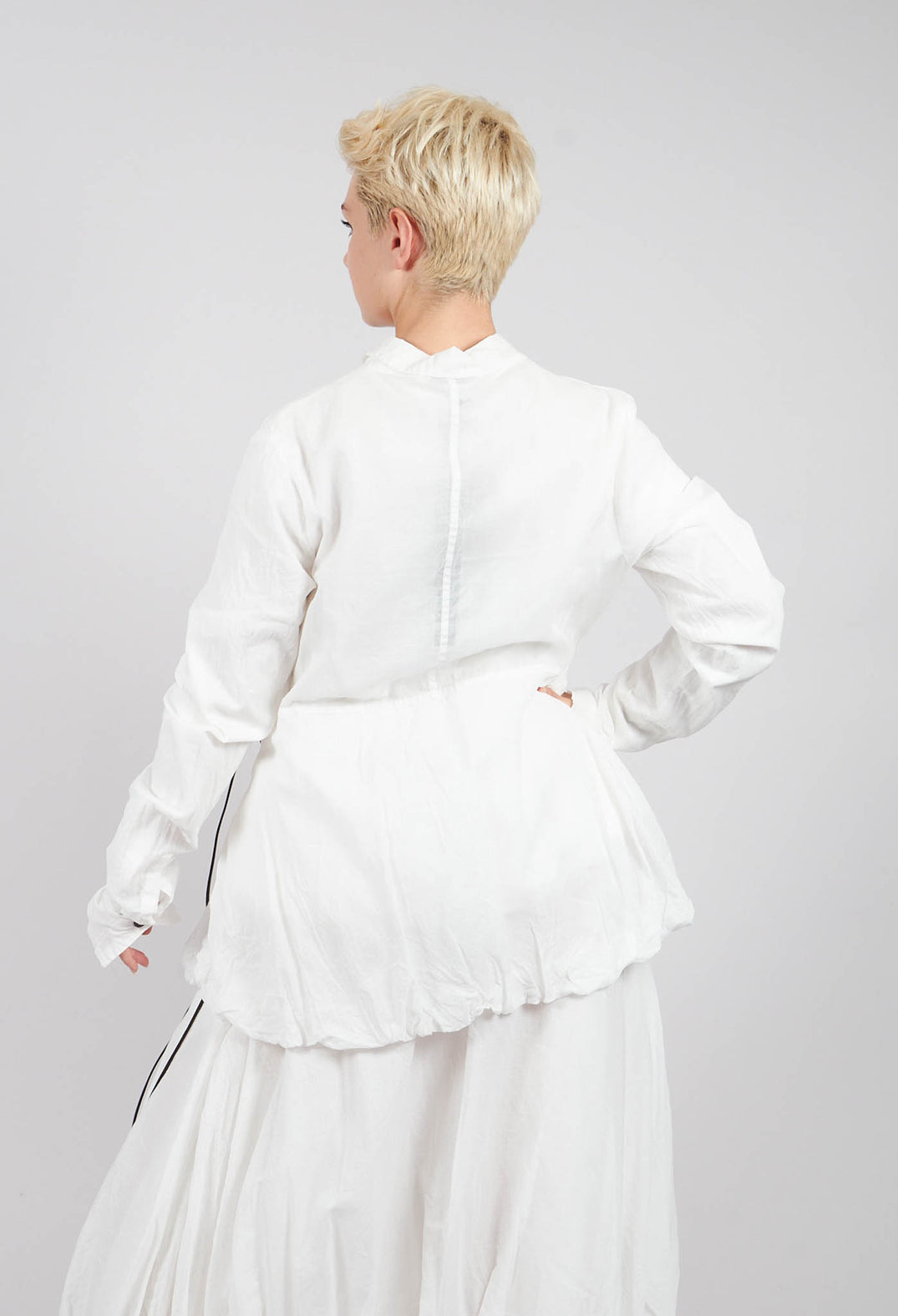 Sheer Sleeve Jacket in Bone Paper - 1551101