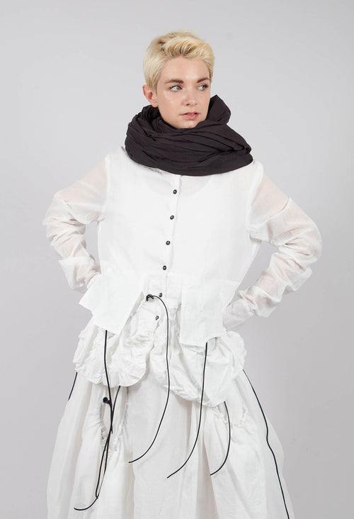 Sheer Sleeve Shirt in Bone Paper - 1550402