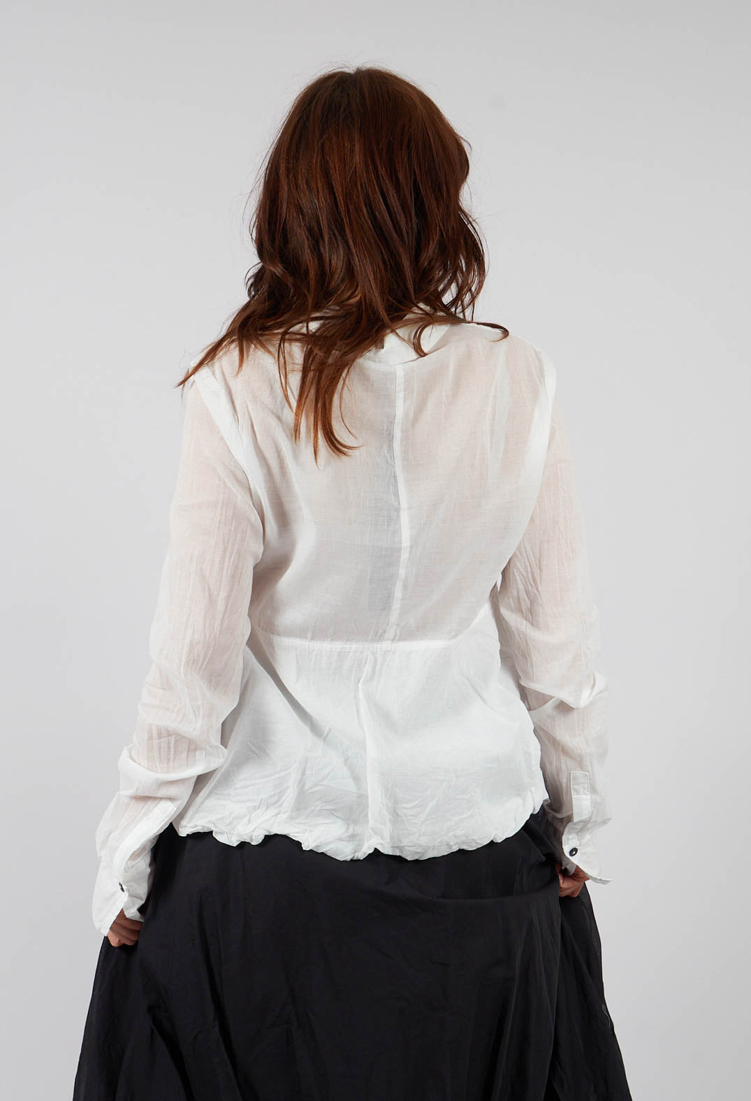Sheer Sleeve Shirt in Bone Paper - 1550402
