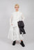 Tulip Hem Dress with Sheer Sleeves in Bone Paper - 1550903