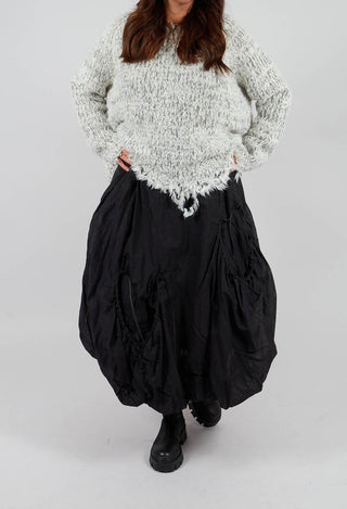 Tulip Skirt with Drawstring Pockets in Black Paper - 1550304
