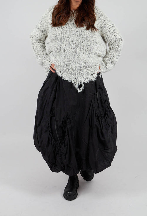 Tulip Skirt with Drawstring Pockets in Black Paper - 1550304