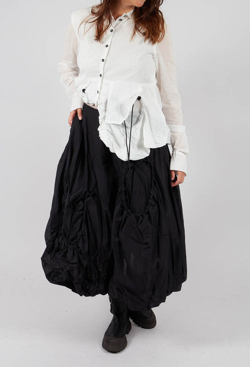 Tulip Skirt with Drawstring Pockets in Black Paper - 1550304