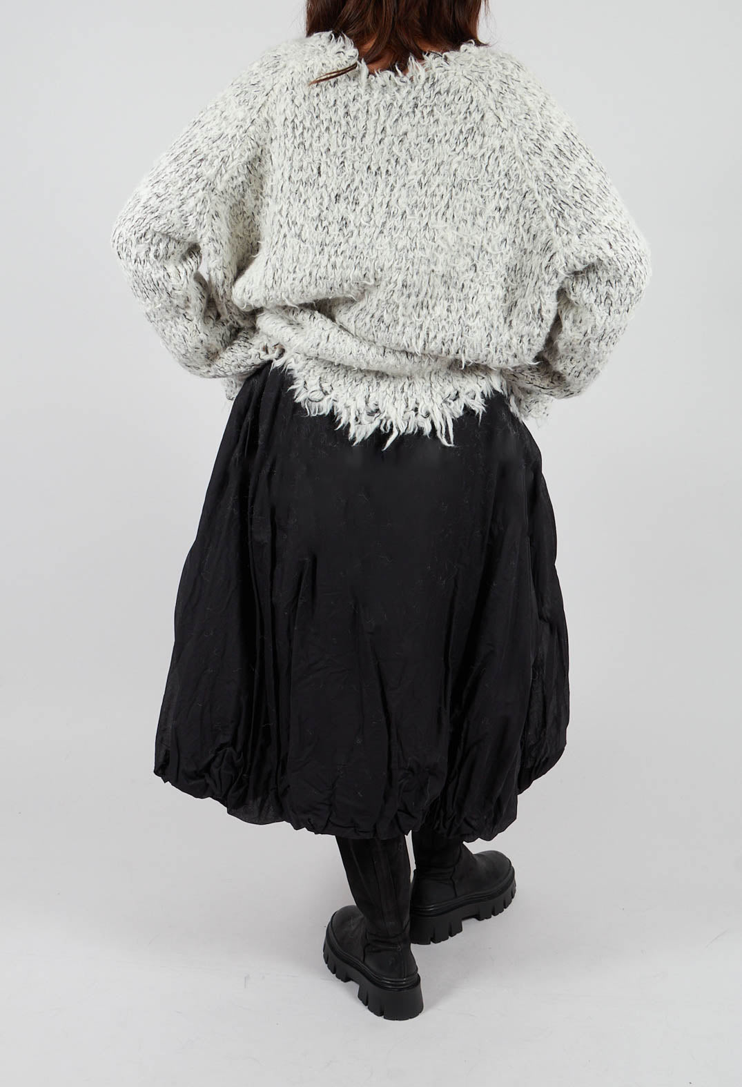 Tulip Skirt with Drawstring Pockets in Black Paper - 1550304