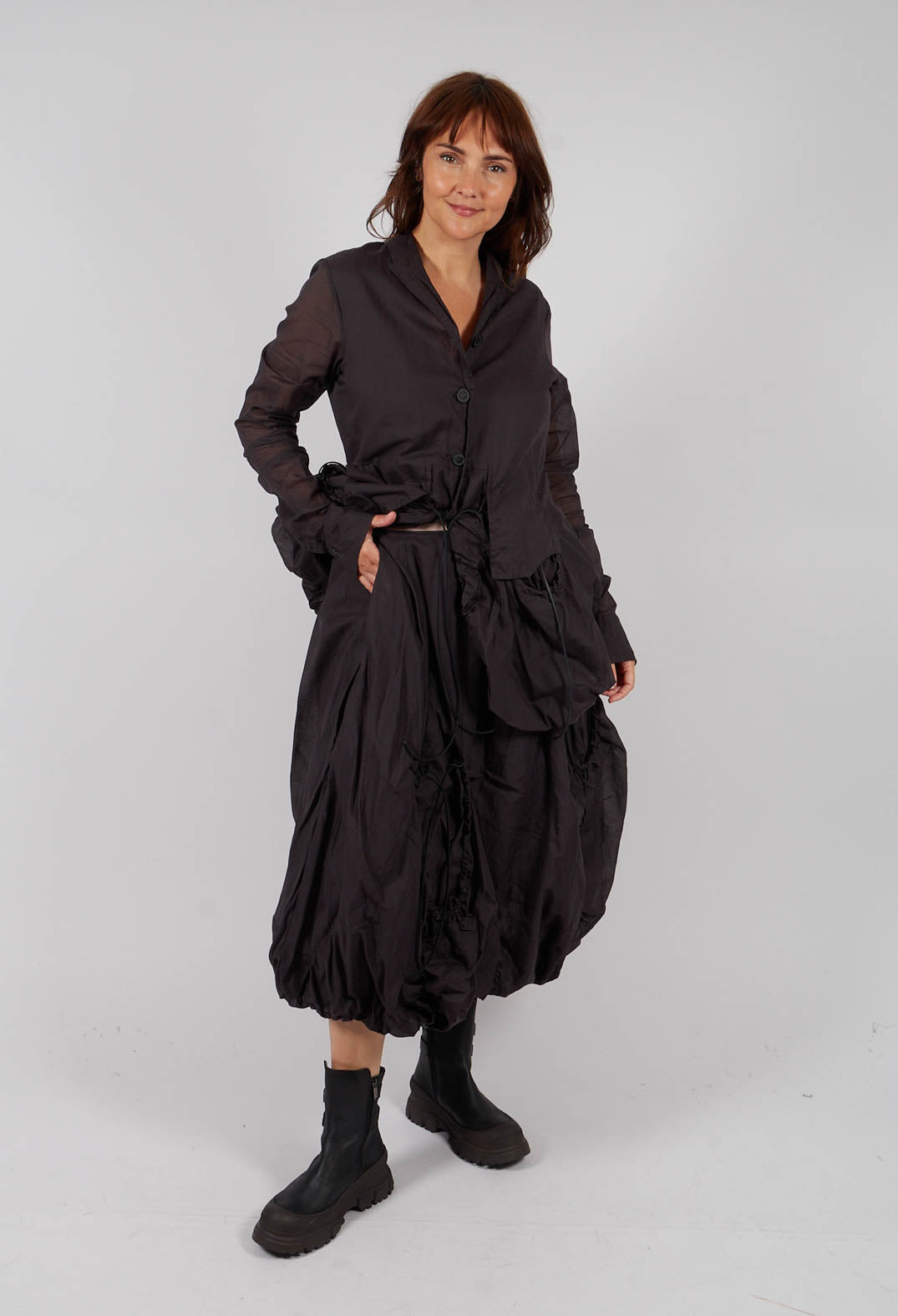 Tulip Skirt with Drawstring Pockets in Turf Paper - 1550304