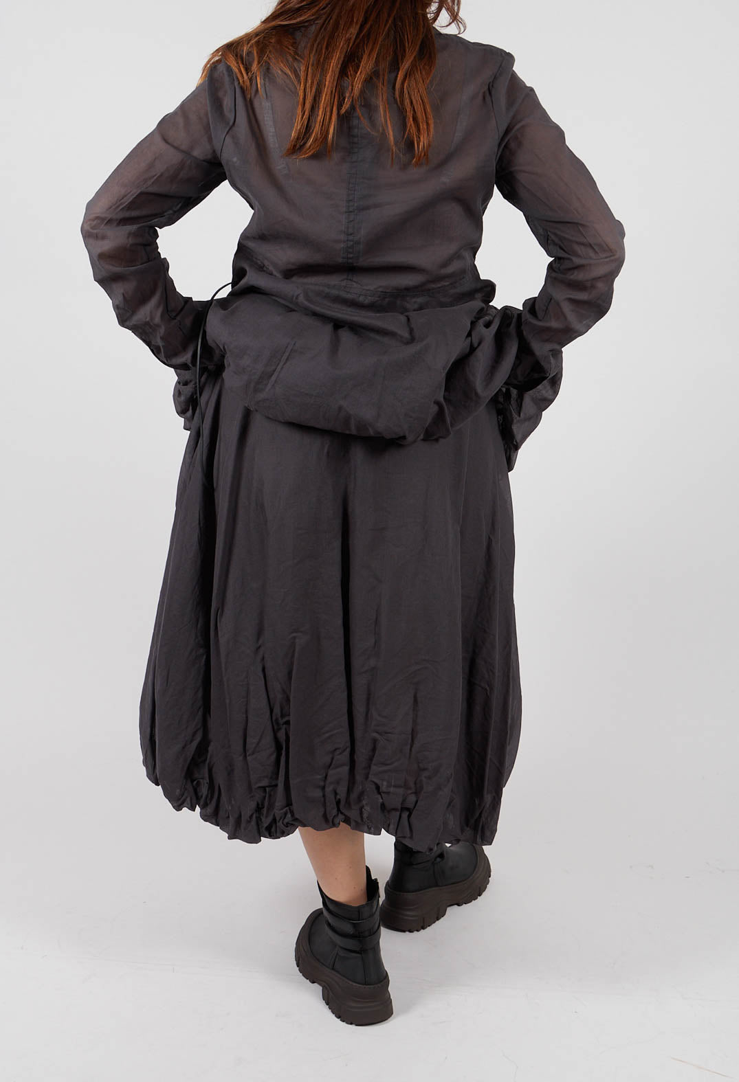 Tulip Skirt with Drawstring Pockets in Swamp Paper - 1550304