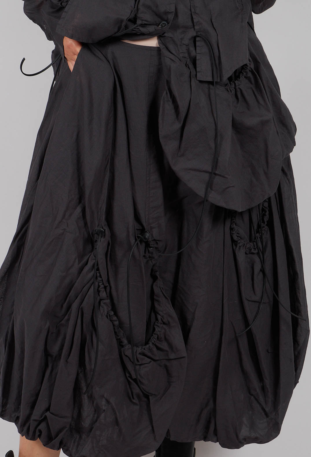 Tulip Skirt with Drawstring Pockets in Swamp Paper - 1550304
