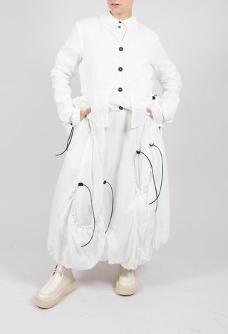 Tulip Skirt with Drawstring Pockets in Bone Paper - 1550304